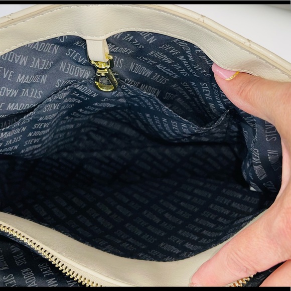 Steve Madden Crossbody/Shoulder Cream Tote Bag - Picture 11 of 13